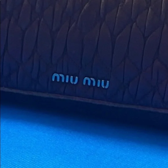 Authentic Miu Miu matelasse leather wallet